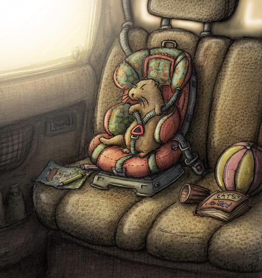otter in booster seat